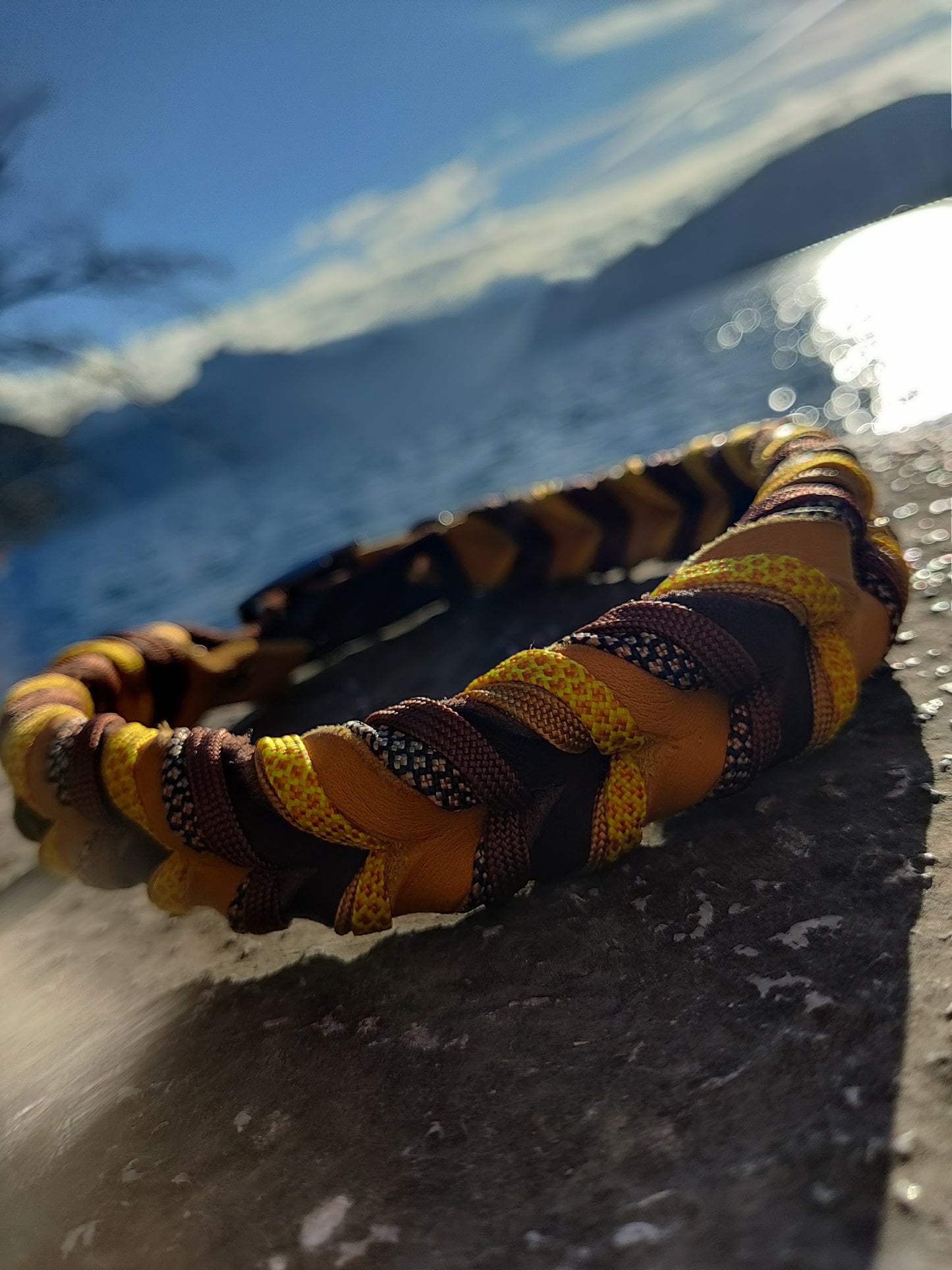 Halsband "Leder küsst Honigbiene"